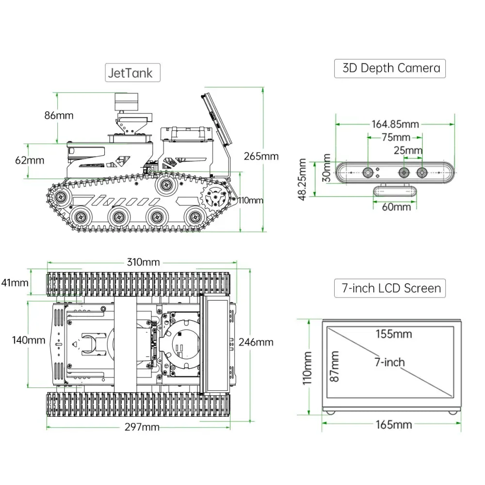 Hiwonder JetTank ROS Robot Tank Powered by Jetson Nano with Lidar, Support SLAM Mapping and Navigation (Starter Kit/EA1 G4 Lidar)