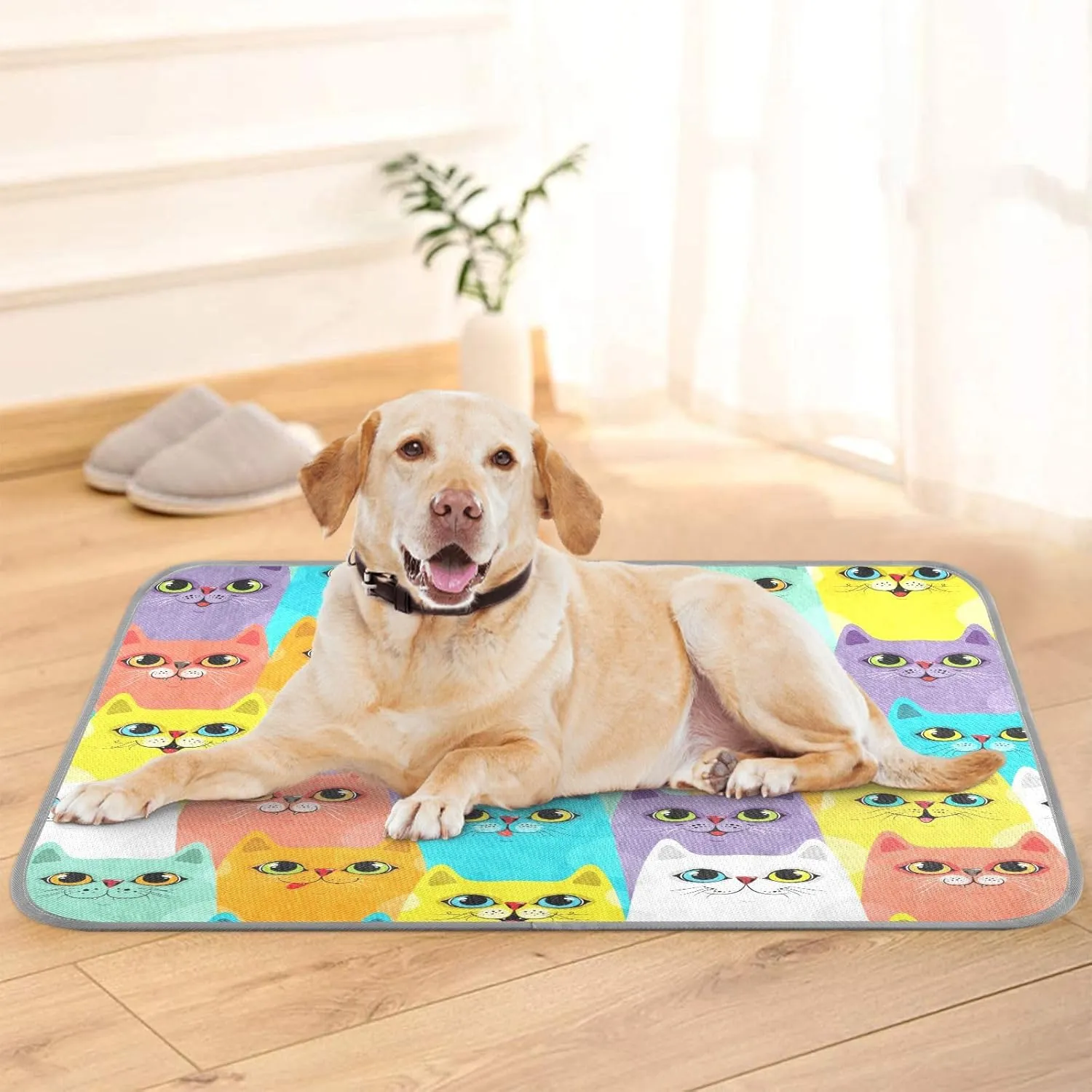 JSTEL Cat Cooling Pad Ice Silk Cooling Mat Washable Pet Cooling Mat Folding Summer Sleeping Mat 23.6x38.6 inch, Non-Toxic Gel, No Water or Electricity Needed for This Dog Cooling Pad,6