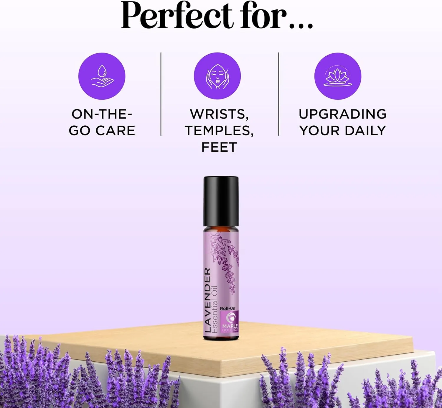 Lavender Essential Oil Roll On - Calming Aromatherapy Oil Roller for Sleep Headaches and Relaxation - Natural Pre-Diluted Sleep Oil for Nighttime Relaxation with Lavender Essential Oil for Skin