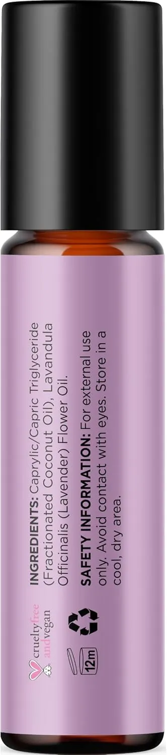 Lavender Essential Oil Roll On - Calming Aromatherapy Oil Roller for Sleep Headaches and Relaxation - Natural Pre-Diluted Sleep Oil for Nighttime Relaxation with Lavender Essential Oil for Skin