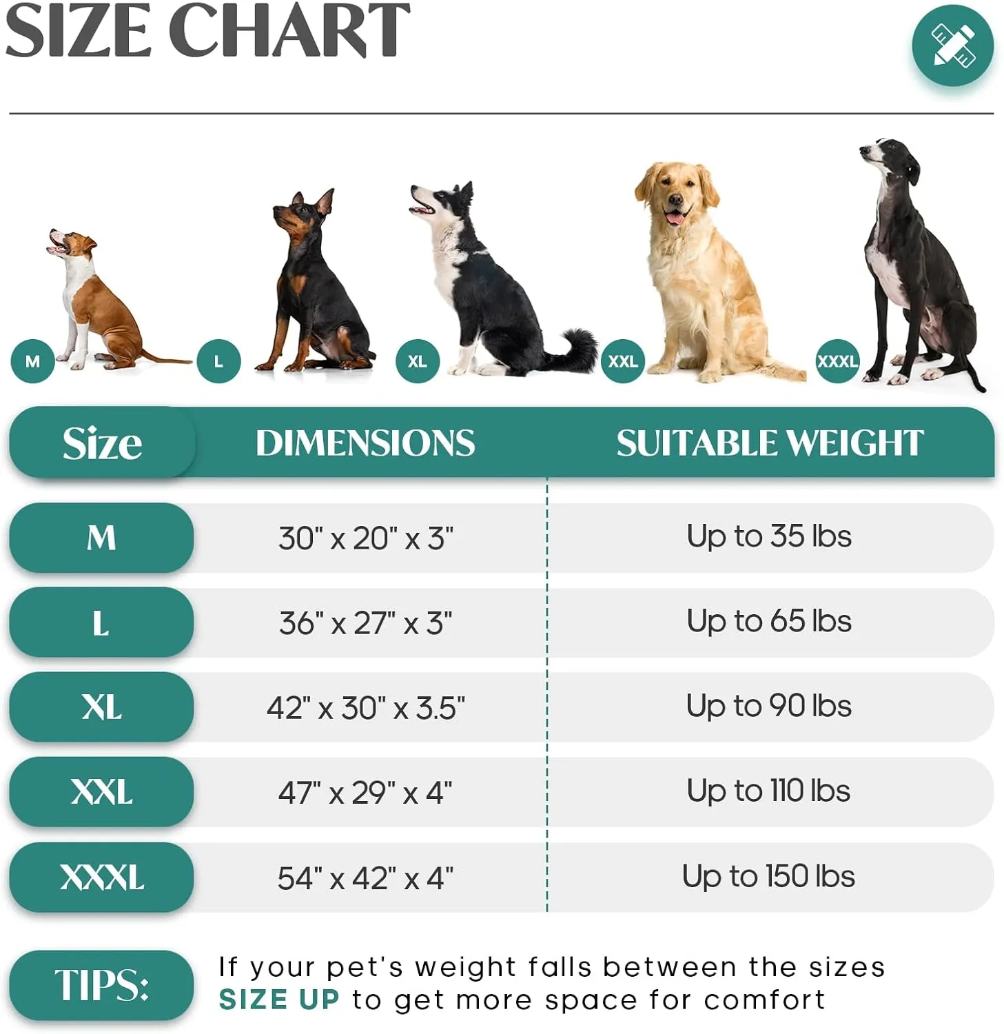 Medium Dog Bed for Dogs up to 35 lbs with Orthopedic Foam Waterproof Cover Removable and Washable Cover Fluffy Dog Crate Bed with Non-Slip Bottom
