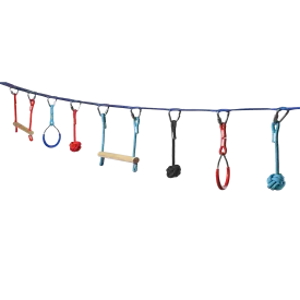 Mega Slack Line Hanging Obstacle Course with Climbing Ladder