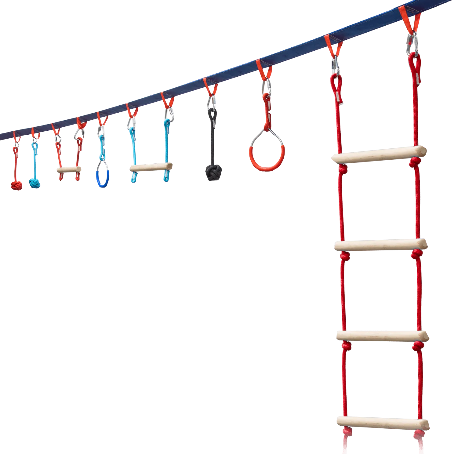Mega Slack Line Hanging Obstacle Course with Walking Slackline