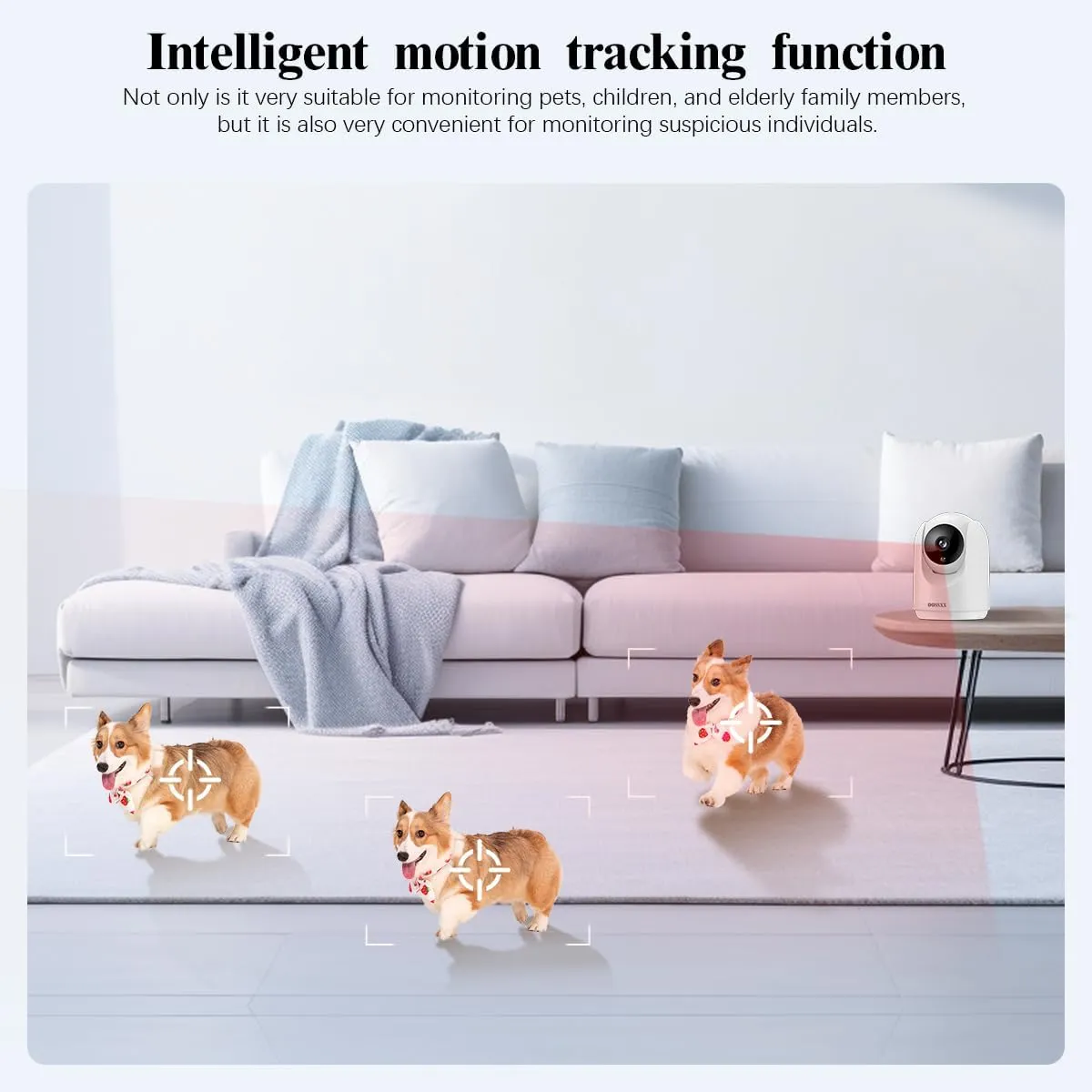 OOSSXX Indoor Security Camera System for Video Baby Monitor and Pet Monitor with App, Nanny Cam Smart Wireless PTZ Cameras with Audio/2-Way Talk Home Surveillance,5G&2.4G WiFi,Night Vision(4 Packs)