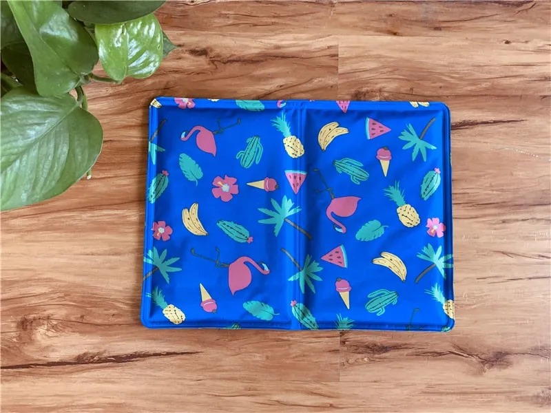 Pet cooling non-toxic mat with gel pad cushion