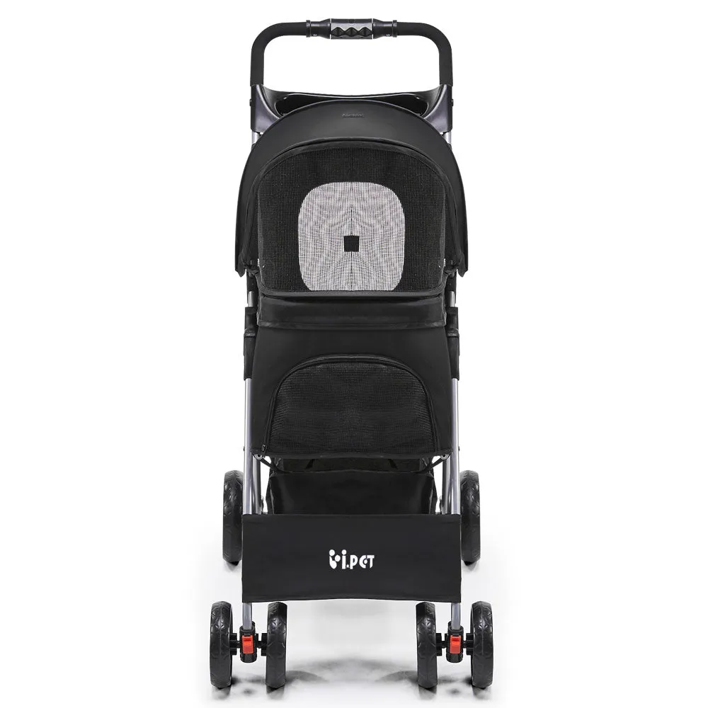 Pet Stroller 4-Wheel, Black