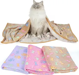 PJYuCien Dog Blankets (Pink/Purple/Brown-Bone, 60x50 inch)