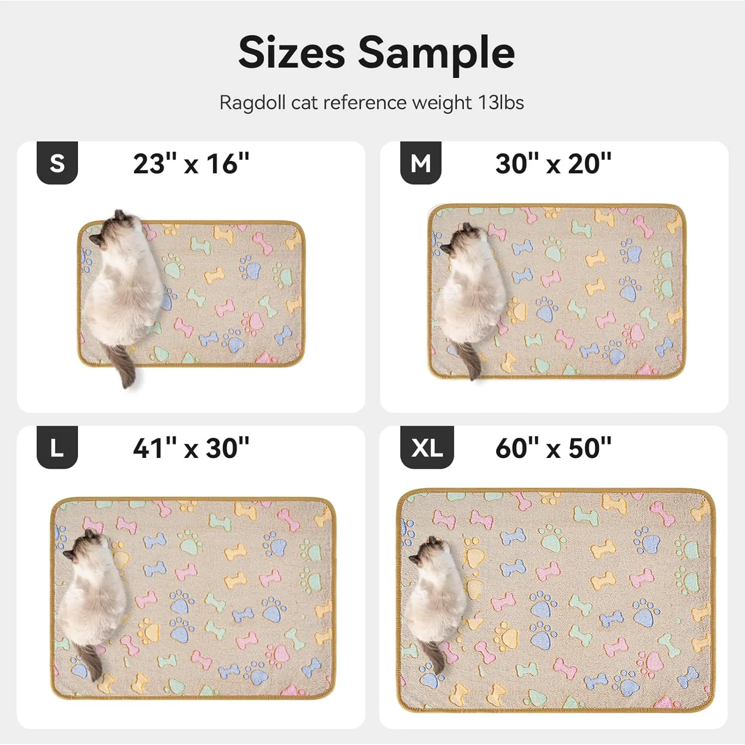 PJYuCien Dog Blankets (Pink/Purple/Brown-Bone, 60x50 inch)