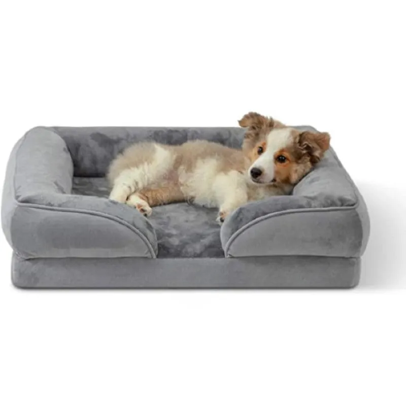 Plush Orthopedic Dog Bed With Bolstered Sides