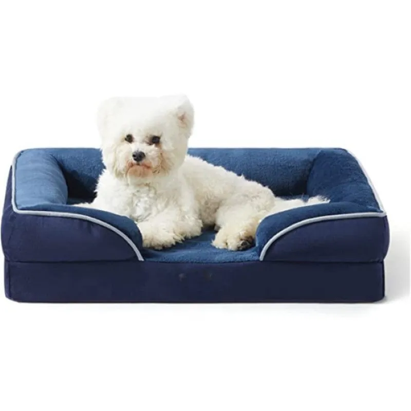 Plush Orthopedic Dog Bed With Bolstered Sides