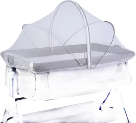 Portable Bassinet Cover with Mosquito Net & 2-Way Zipper, Bassinet Mosquito Net Cover, Bassinet Bedside Sleeper Crib Tent for Toddler Baby, Mosquito Net for Baby Crib to Keep Cats/Bugs Out (White)