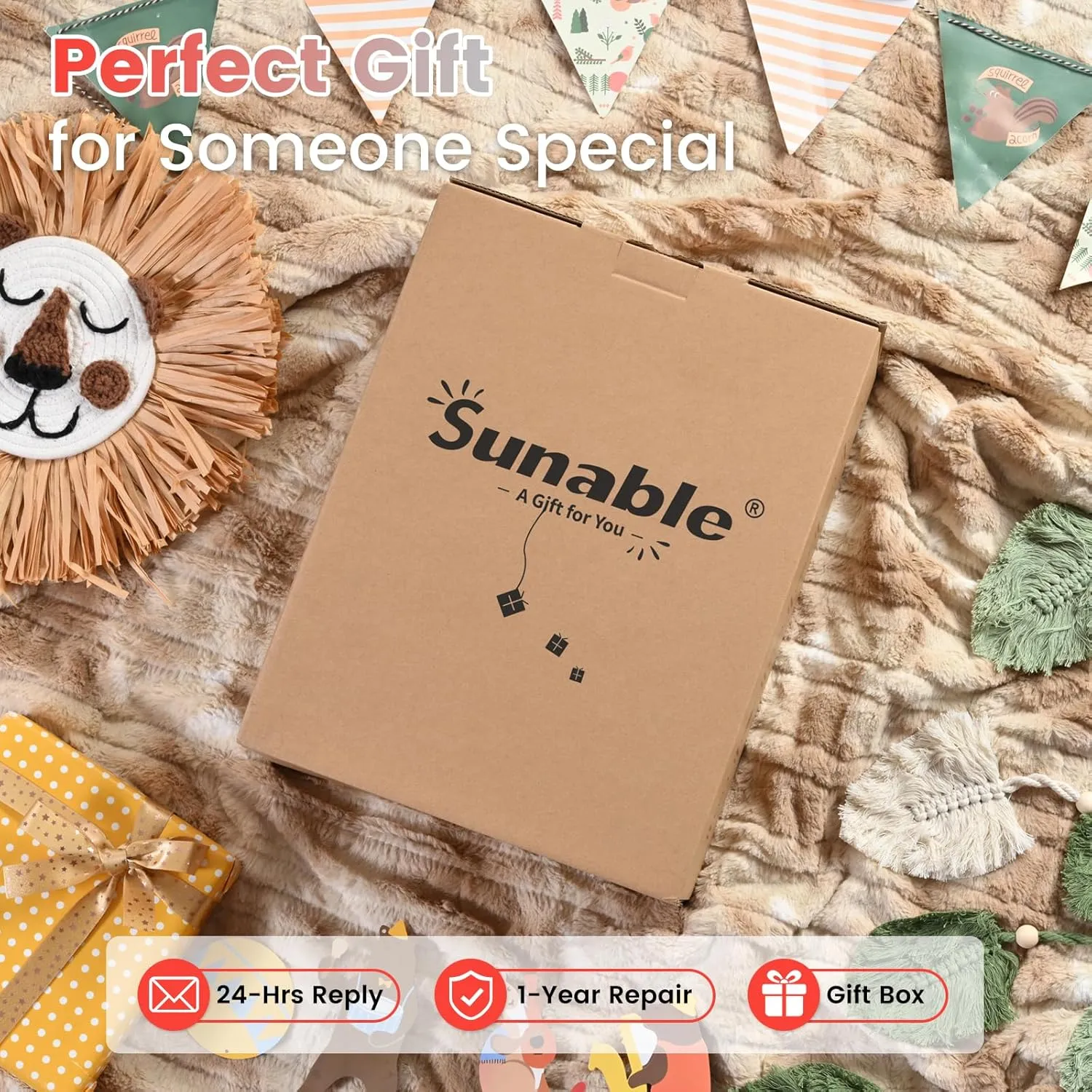 Sunable Heated Electric Blanket - Machine Washable Blanket with Time Settings 10 Heat Settings Full Size 7784 inches Beige - Faux Fur