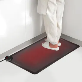 Upgraded Heated Anti-Fatigue Kitchen Mat, Thick Cushioned Heated Floor Rug for Standing Desk, Office, Garage  Heavy-Duty, Waterproof, Anti-Slip, Ergonomically Designed - Black