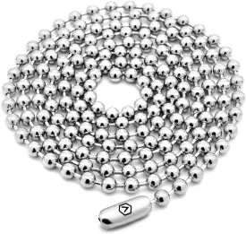 VENICEBEE Best Stainless Steel Ball Chain Medical Grade 316L Surgical Metal Long Dog-Tag ID Military Necklace 28" INCHES 2.4MM Wide Resizable Standard Chain 28 inch   Pouch HYPOALLERGENIC LEAD-FREE