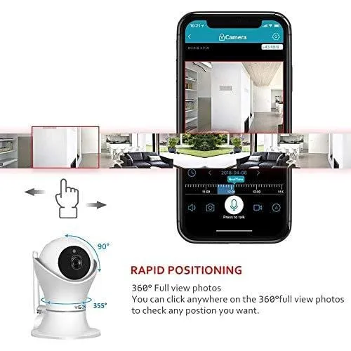 VINSION HD 1080p Pet Camera，Dog Camera 360° Pet Monitor Indoor Cat Camera with Night Vision and Two Way Audio